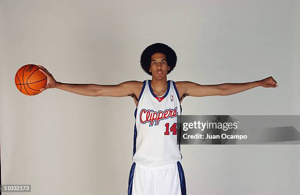 Shaun Livingston of the Los Angeles Clippers poses for a portrait during the Clippers draft press conference at Staples Center on June 30, 2004 in...