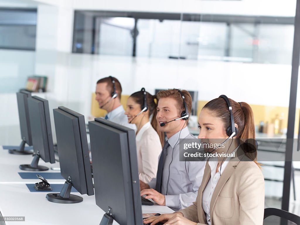 Happy call center operators