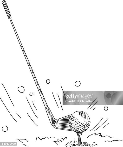 golf club drawing - golf club stock illustrations