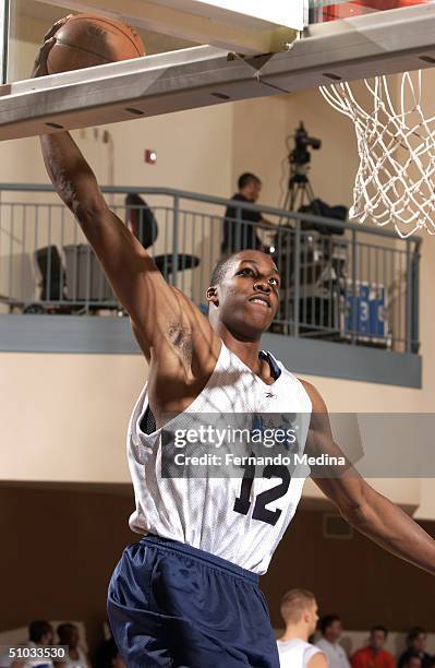 Dwight Howard of the Orlnado Magic dunks against the Washington Wizards during a NBA Pepsi Pro Summer League game July 7, 2004 at the RDV Sportsplex...