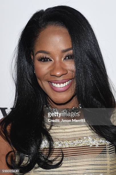 Personality Ericka Pittman attends the 2016 Pre-GRAMMY Gala and Salute to Industry Icons honoring Irving Azoff at The Beverly Hilton Hotel on...