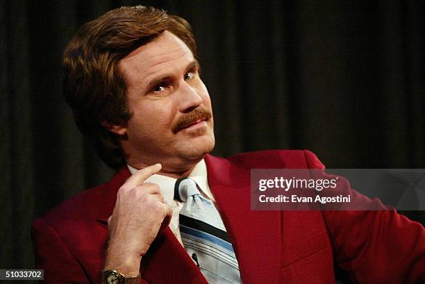 Actor Will Ferrell aka Ron Burgundy participates in Q&A after a special screening of the film "Anchorman: The Legend of Ron Burgundy" at the Museum...