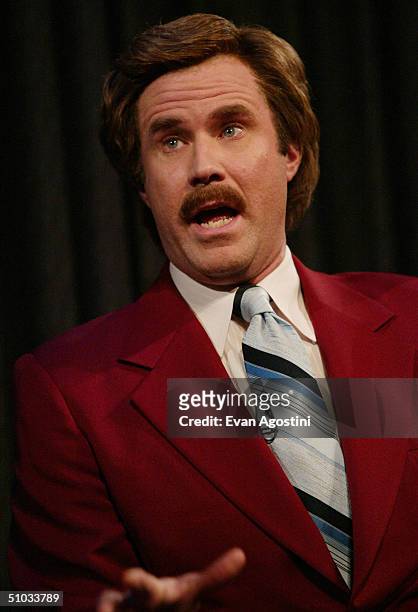 Actor Will Ferrell aka Ron Burgundy participates in Q&A after a special screening of the film "Anchorman: The Legend of Ron Burgundy" at the Museum...