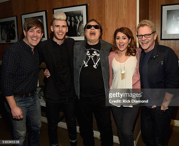Singers/Songwriters Dave Barnes, Colton Dixon, Ronnie Milsap, Alli Mauzey and Steven Curtis Chapman backstage during Sam's Place - Music For The...