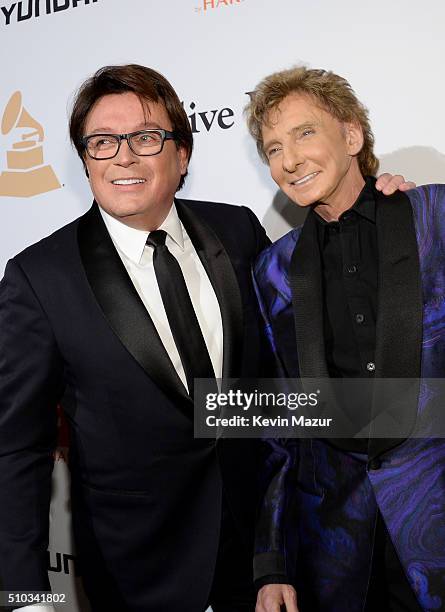 Garry Kief and singer Barry Manilow attend the 2016 Pre-GRAMMY Gala and Salute to Industry Icons honoring Irving Azoff at The Beverly Hilton Hotel on...