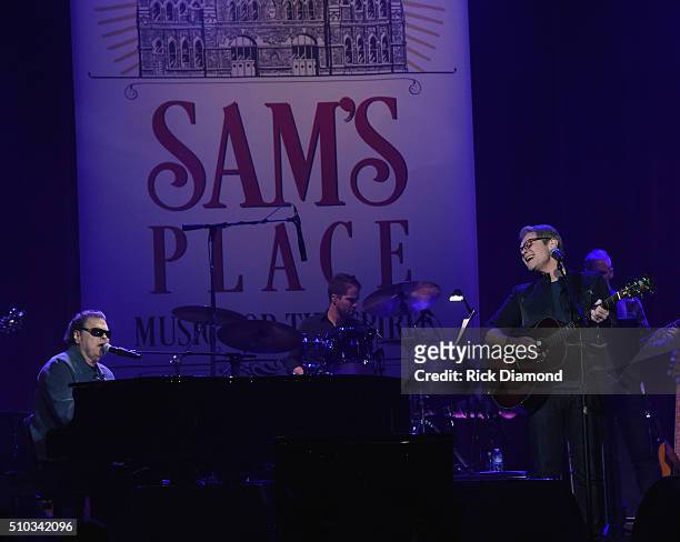 Singers/Songwriters Ronnie Milsap and Steven Curtis Chapman perform at Sam's Place - Music For The Spirit at Ryman Auditorium on February 14, 2016 in...