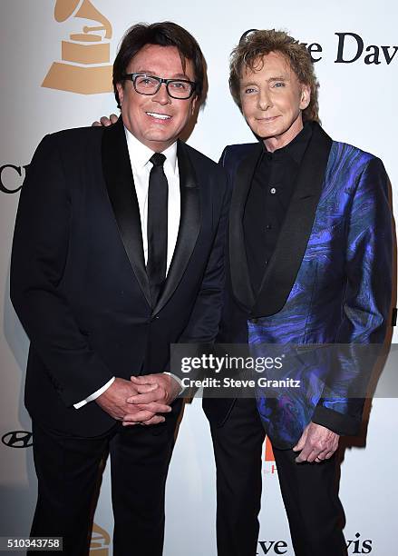 Recording artist Barry Manilow and Garry Kief attend the 2016 Pre-GRAMMY Gala and Salute to Industry Icons honoring Irving Azoff at The Beverly...