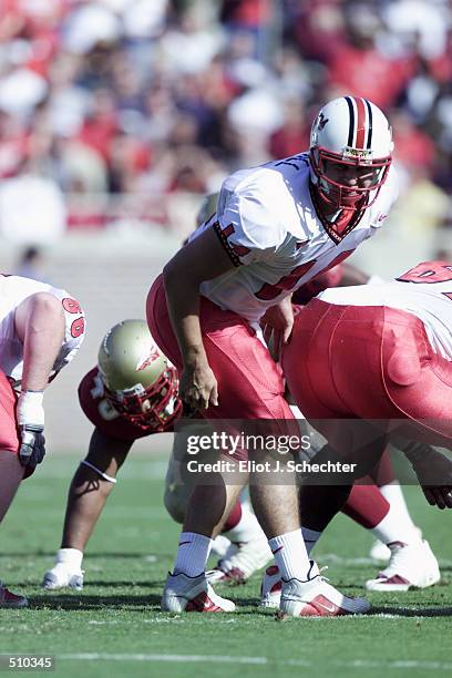 Shaun Hill of Maryland signals during the game against Florida State at Doak Campbell Stadium in Tallahassee, Florida. Florida State won 52-31....