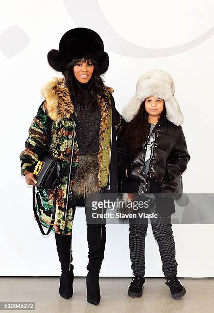 June Ambrose and Summer Chamblin attend J.Crew presentation during Fall 2016 New York Fashion Week at Spring Studios on February 14, 2016 in New York...