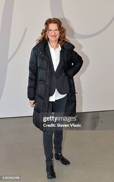 Sandra Bernhard attends J.Crew presentation during Fall 2016 New York Fashion Week at Spring Studios on February 14, 2016 in New York City.