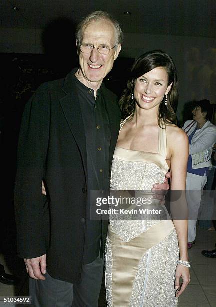 Actors James Cromwell and Bridget Moynahan pose at the after-party for the premiere of Twentieth Century Fox's "I, Robot" at the Armand Hammer Museum...