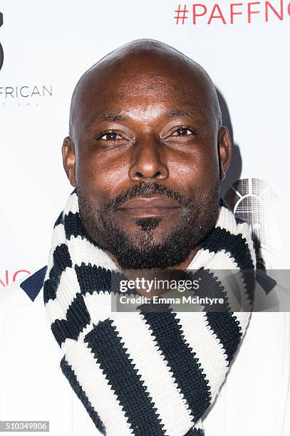 Actor Jimmy Jean-Louis arrives at the 2016 Pan African Film and Arts Festival closing night premiere of 'Miles Ahead' at Rave Cinemas Baldwin Hills...