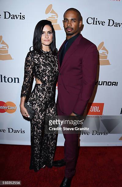 Actor Damon Wayans, Jr. And guest attend the 2016 Pre-GRAMMY Gala and Salute to Industry Icons honoring Irving Azoff at The Beverly Hilton Hotel on...