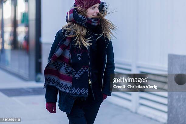 Swedish model Emmy Rappe seen outside Tibi during New York Fashion Week: Women's Fall/Winter 2016 on February 13, 2016 in New York City.