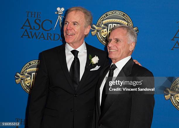 Cinematographers Richard Crudo and Grover Crisp attend the 30th Annual ASC Awards at the Hyatt Regency Century Plaza on February 14, 2016 in Los...