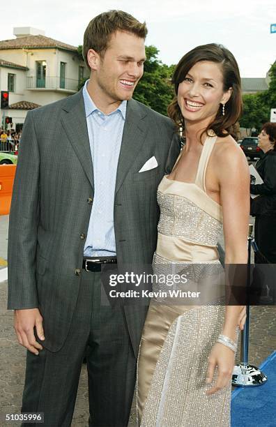Quarterback Tom Brady and actress Bridget Moynahan attend the premiere of 20th Century Fox's "I, Robot" at the Village Theater on July 7, 2004 in Los...