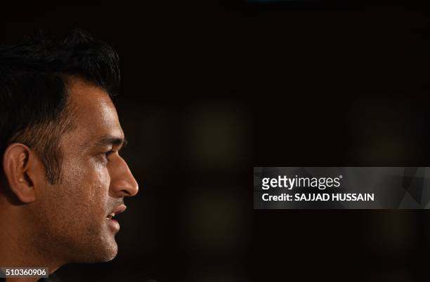 Indian Premier League Rising Pune Supergiants cricket team captain Mahendra Singh Dhoni speaks during an event to unveil the team jersey in New Delhi...
