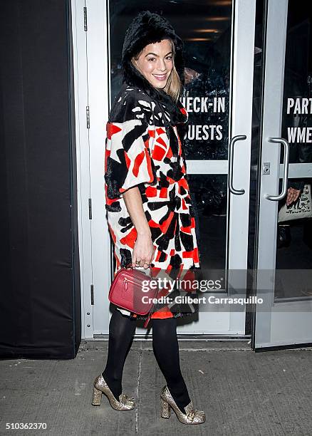 Chelsea Leyland is seen outside Prabal Gurung Fall 2016 fashion show during New York Fashion Week: The Shows at The Arc, Skylight at Moynihan Station...