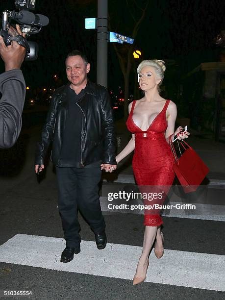 Courtney Stodden and Doug Hutchison are seen on February 14, 2016 in Los Angeles, California.