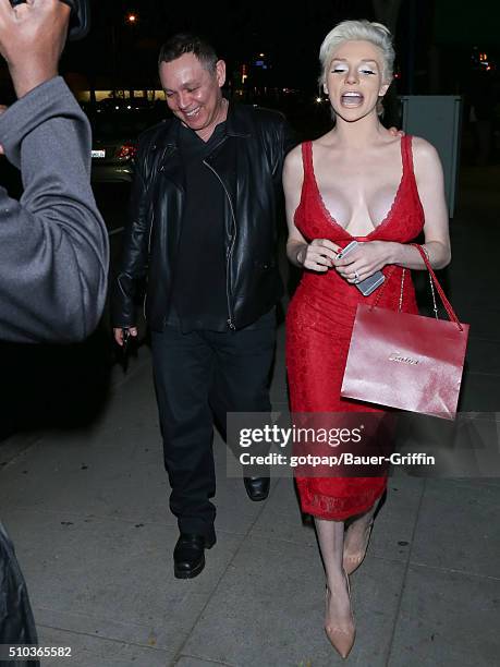 Courtney Stodden and Doug Hutchison are seen on February 14, 2016 in Los Angeles, California.