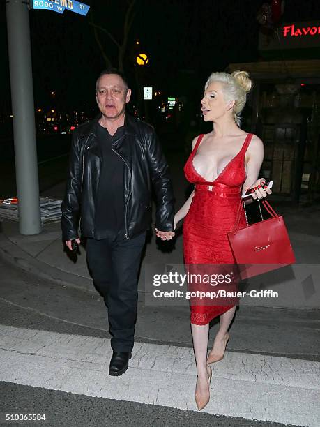 Courtney Stodden and Doug Hutchison are seen on February 14, 2016 in Los Angeles, California.