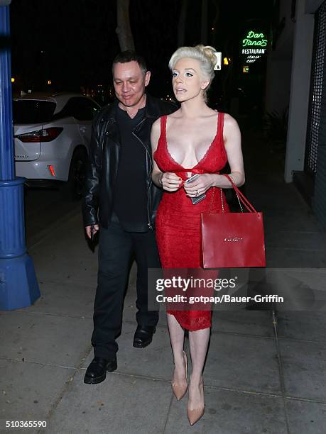 Courtney Stodden and Doug Hutchison are seen on February 14, 2016 in Los Angeles, California.