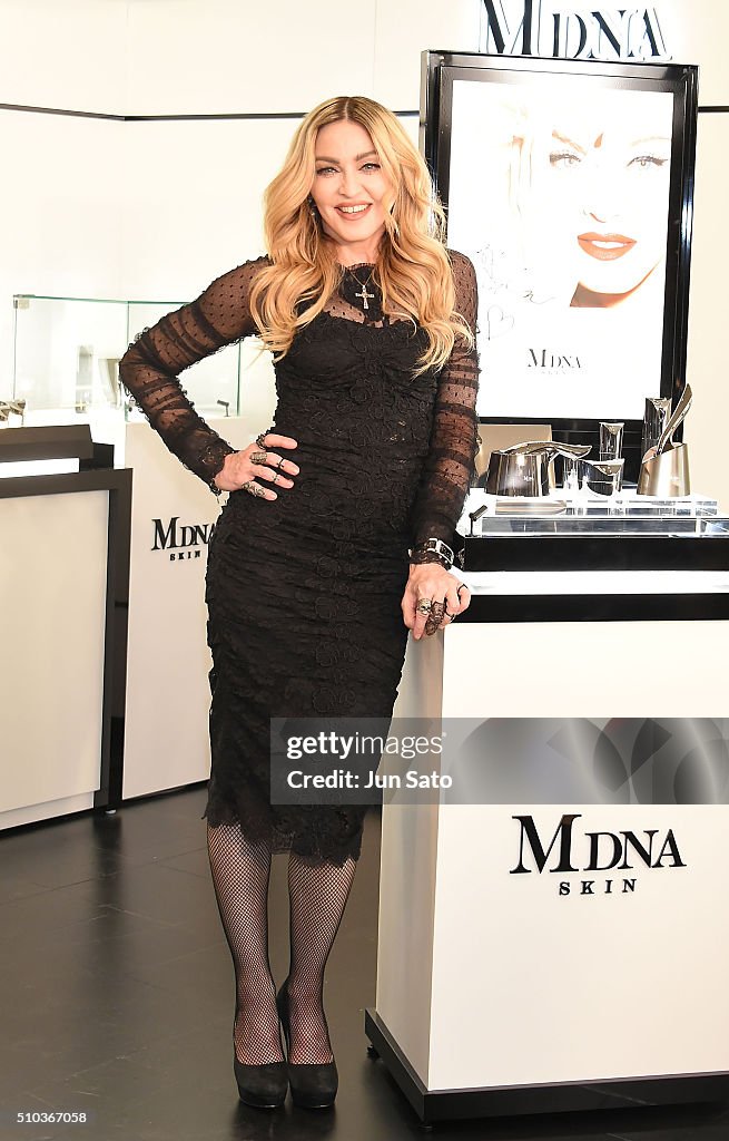 Madonna Promotes MDNA SKIN In Tokyo