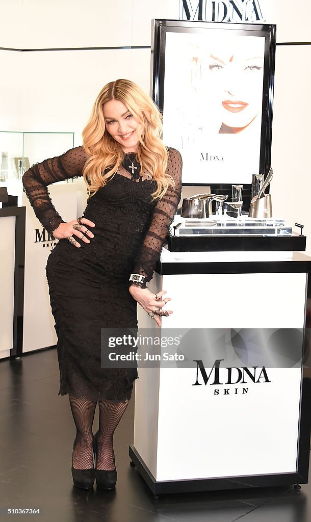 Madonna Promotes MDNA SKIN In Tokyo