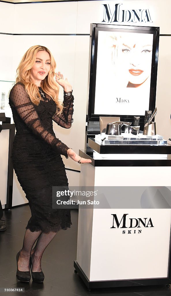 Madonna Promotes MDNA SKIN In Tokyo