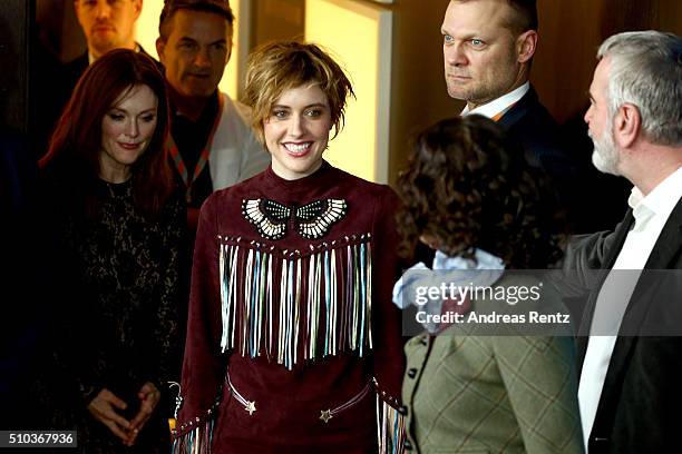 Actress Greta Gerwig attends the 'Maggie's Plan' photo call during the 66th Berlinale International Film Festival Berlin at Grand Hyatt Hotel on...