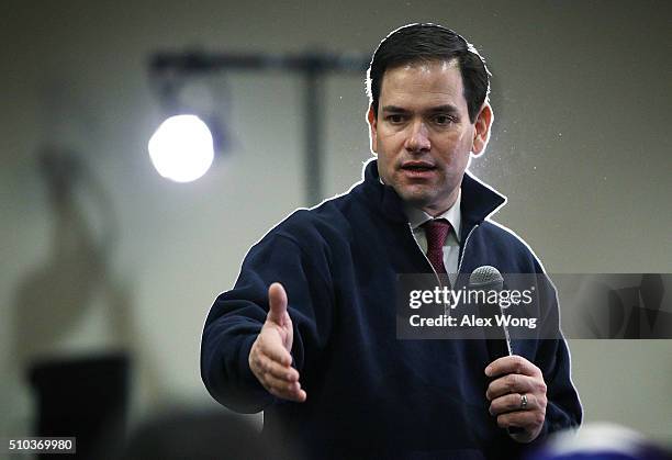 Republican presidential candidate Sen. Marco Rubio speaks to voters during a campaign event February 15, 2016 in Rock Hill, South Carolina. Rubio...