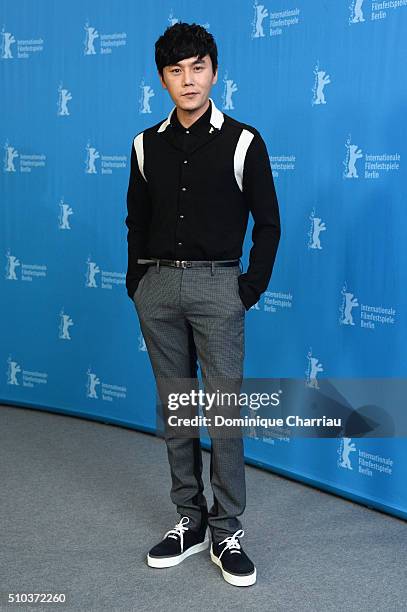 Actor Qin Hao attends the 'Crosscurrent' photo call during the 66th Berlinale International Film Festival Berlin at Grand Hyatt Hotel on February 15,...