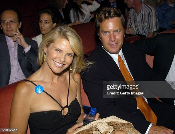 Christie Brinkley and Peter Cook are shown at Radio City Music Hall for "A Change Is Going To Come: The Concert for John Kerry" July 8, 2004 in New...