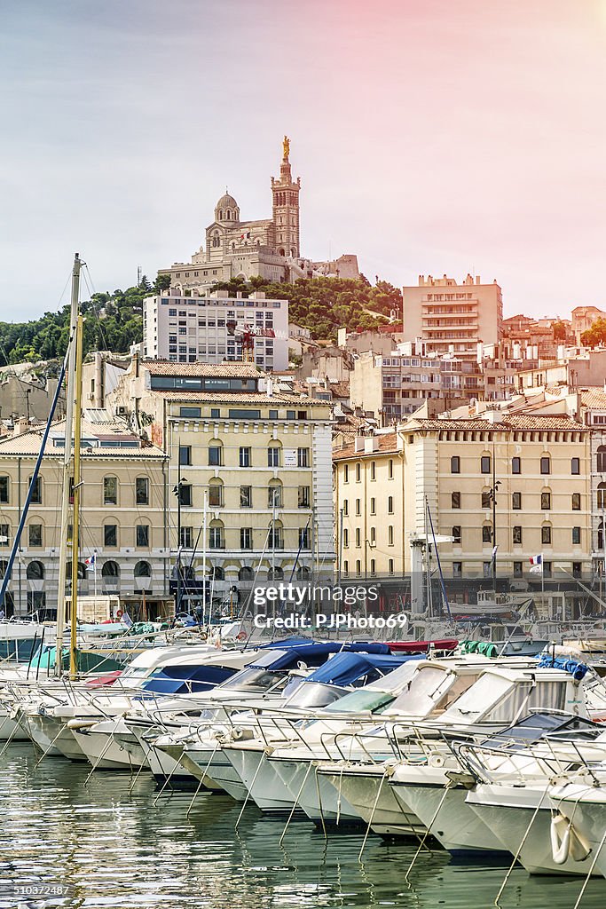 Notre-Dame de la Garde from the Vieux Port of Marseille