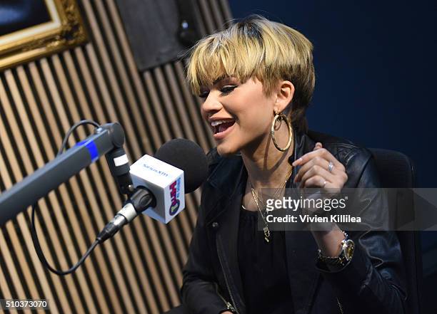 Singer Zendaya attends SiriusXM Hits 1's The Morning Mash Up Broadcast From The SiriusXM Studios In Los Angeles at SiriusXM Studios on February 15,...