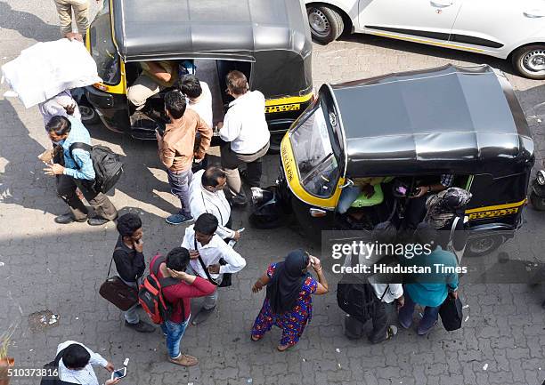 Auto Rickshaw Drivers Go On One Day Strike In Mumbai Photos and Premium ...