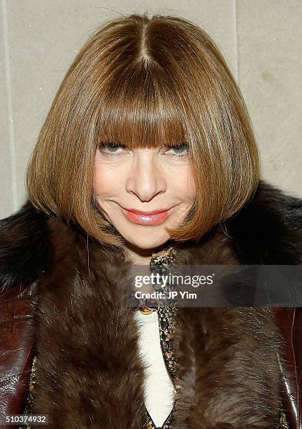 Vogue Editor in Chief and Conde Nast artistic director Anna Wintour attends the Carolina Herrera Fall 2016 fashion show during New York Fashion Week...