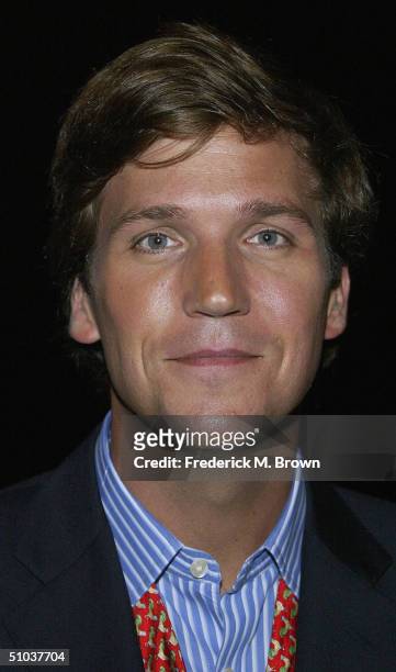Talk show host Tucker Carlson attends the Television Critics Association Press Tour at the Westin Century Plaza Hotel on July 8, 2004 in Century...