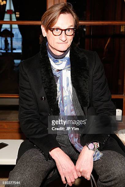 Hamish Bowles attends the Carolina Herrera Fall 2016 fashion show during New York Fashion Week on February 15, 2016 in New York City.