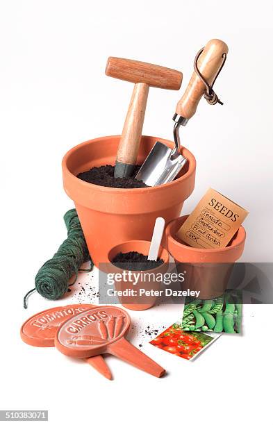 gardening/seed planting equipment - gardening equipment foto e immagini stock