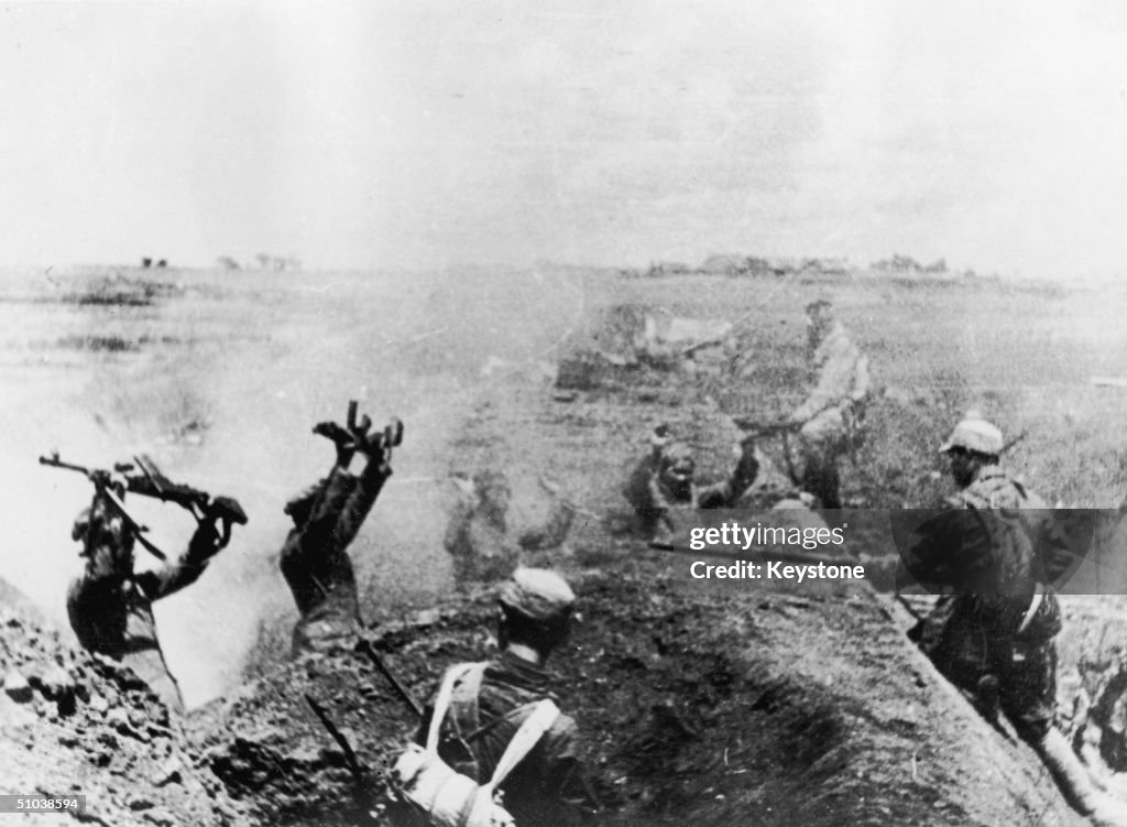 Chinese Communist Troops Take Prisoners