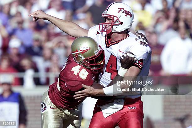 Alonzo Jackson of Florida State blocks Shaun Hill of Maryland during the game at Doak Campbell Stadium in Tallahassee, Florida. Florida State won...