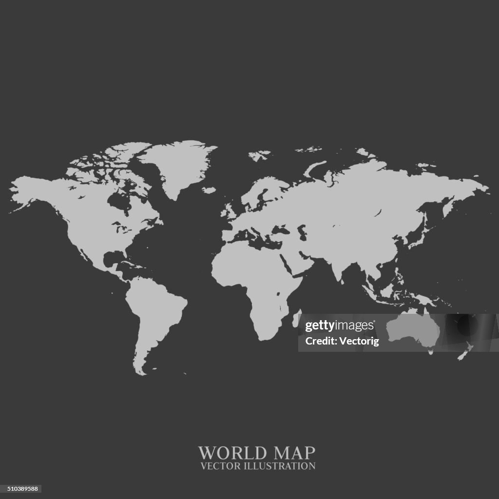 Grey Map Grey Vector World Map High-Res Vector Graphic - Getty Images