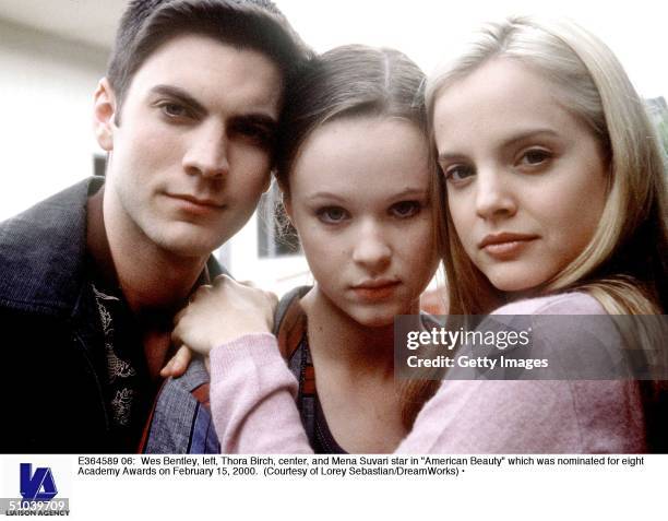 Wes Bentley, Left, Thora Birch, Center, And Mena Suvari Star In "American Beauty" Which Was Nominated For Eight Academy Awards On February 15, 2000.