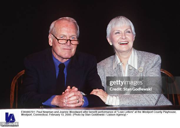 Paul Newman And Joanne Woodward After Benefit Performance Of "Love Letters" At The Westport County Playhouse, Westport, Connecticut, February 13,...