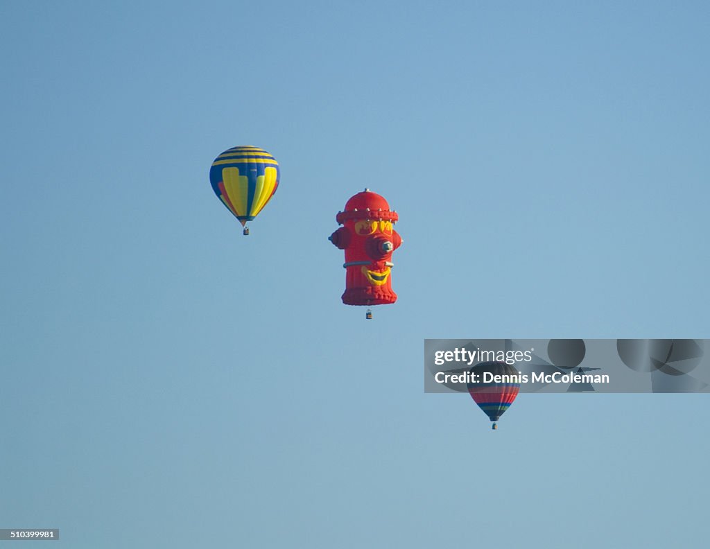 Hot air balloons in early morning flight