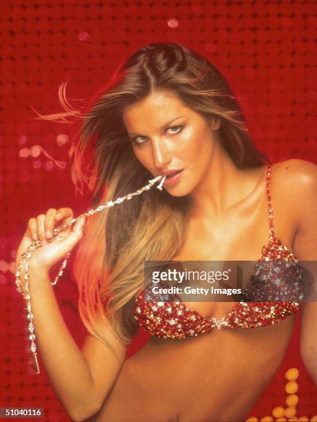 Brazilian Supermodel Gisele Shows Off A $15 Million Jeweled Bra At A New Victoria's Secret December 7, 2000 In New York City. Gisele, Who Has...