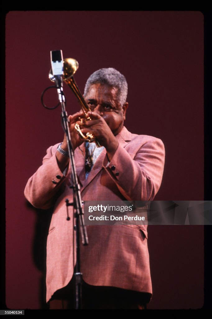 Dizzy Gillespie Plays The Trumpet In New York City Gillespie A Legendary Trumpeter And