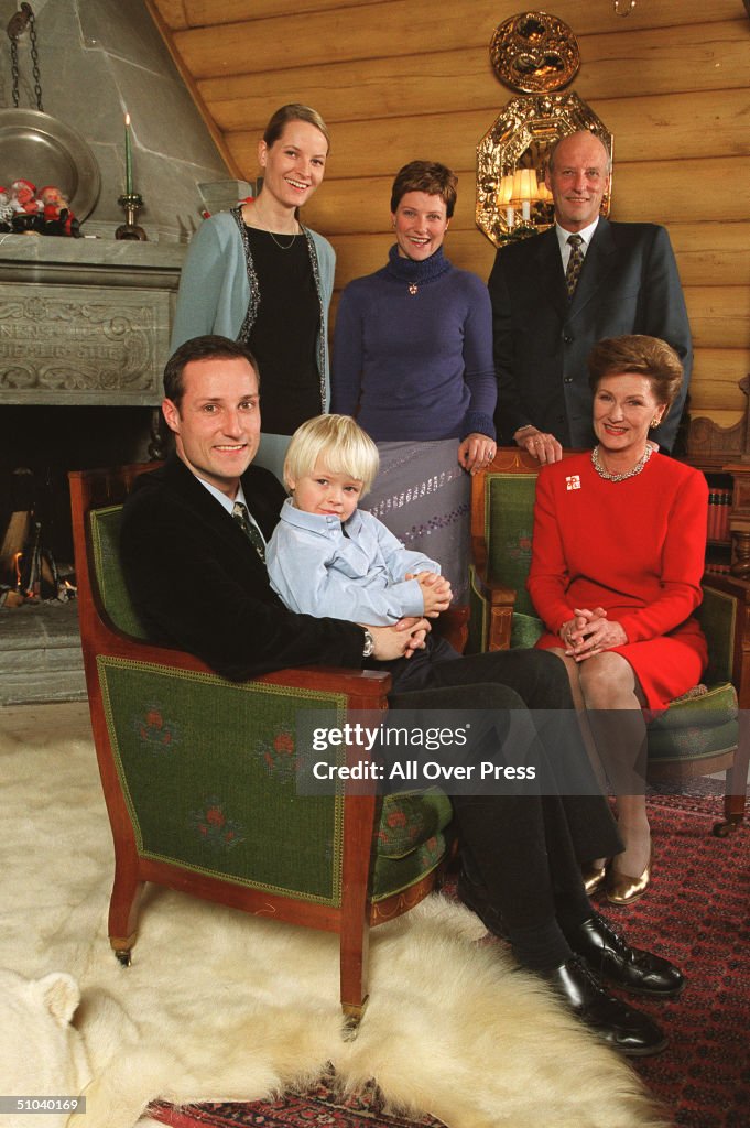 Members Of Norway's Royalty From Back Left Mette Marit Princess Martha Louise And King