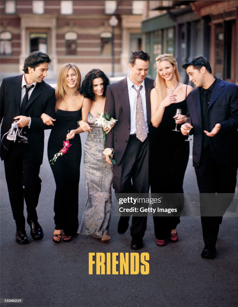 Cast Members Of NBC's Comedy Series Friends Pictured (L) To R : David Schwimmer As Ross